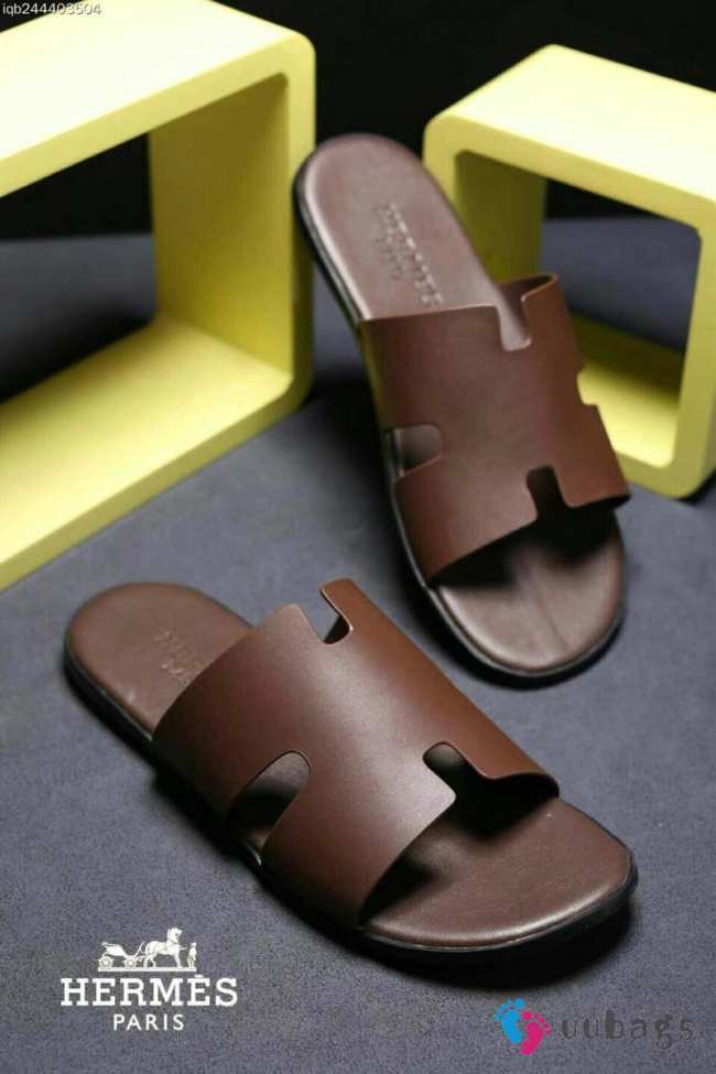 Hermes slippers brown 1 - 1