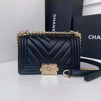 Chanel Leboy Chevron Lambskin Small Bag 20cm (5 hardware colors)