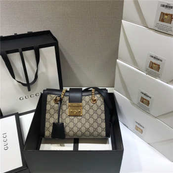 Gucci padlock gg small shoulder bag 498156 black 