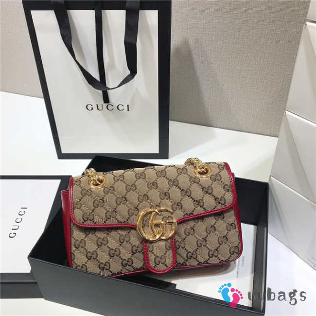 Gucci marmont mini bag 446744 in red 26x15x7cm - 1