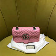 Gucci marmont matelasse mini bag 446744 in pink 16.5cm - 1