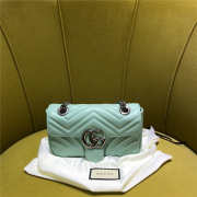 Gucci marmont matelasse mini bag 446744 in green 16.5cm - 1