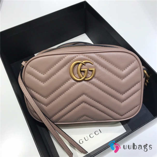 Gucci marmont matelasse mini bag in nude pink 448065 - 1