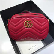 GG marmont matelasse mini bag 448065 in red 16.5cm - 2