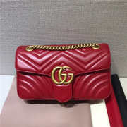 Uubags | Gucci marmont matelasse shoulder bag 443497 in red 22cm - 1