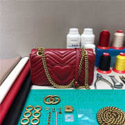 Uubags | Gucci marmont matelasse shoulder bag 443497 in red 22cm - 3