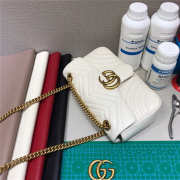 Gucci marmont small matelasse shoulder bag 443497 in white  - 5