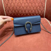 Gucci dionysus super mini leather bag 476432 16.5cm dark blue - 1