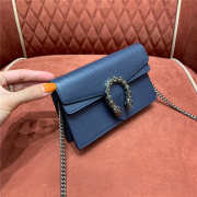 Gucci dionysus super mini leather bag 476432 16.5cm dark blue - 2