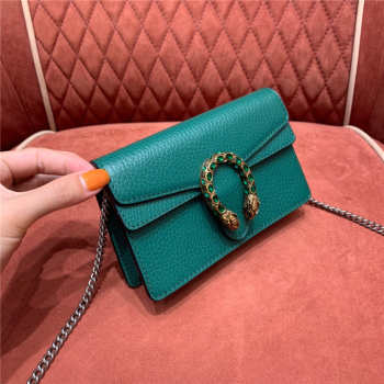 gucci dionysus super mini leather bag 476432 16.5cm green