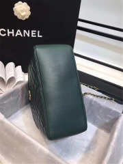 Chanel Vanity Case cowhide leather dark green A57906 - 3