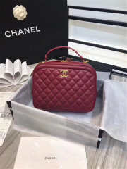 Chanel Vanity Case cowhide leather dark red A57906 - 1