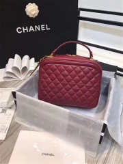 Chanel Vanity Case cowhide leather dark red A57906 - 2