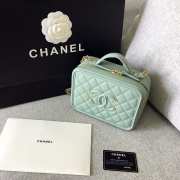 Chanel Vanity Case cowhide leather Mint Green  - 4