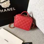 Chanel Vanity Case cowhide leather red 20x21x9cm,16x17x8cm - 4