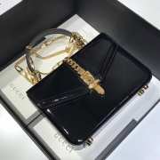 Gucci Sylvie 1969 patent leather mini top handle bag 589479 (black) - 4