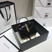 Gucci Sylvie 1969 patent leather mini top handle bag 589479 (black) - 5