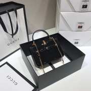 Gucci Sylvie 1969 patent leather mini top handle bag 589479 (black) - 3