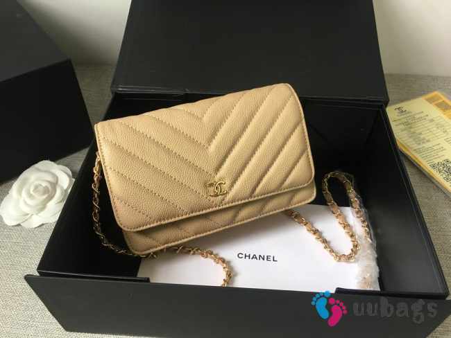 Chanel woc mini bag brown gold chain 33814 19×12.5×4 cm - 1