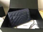 Chanel woc mini bag dark grey silver chain 33814 19×12.5×4 cm - 2