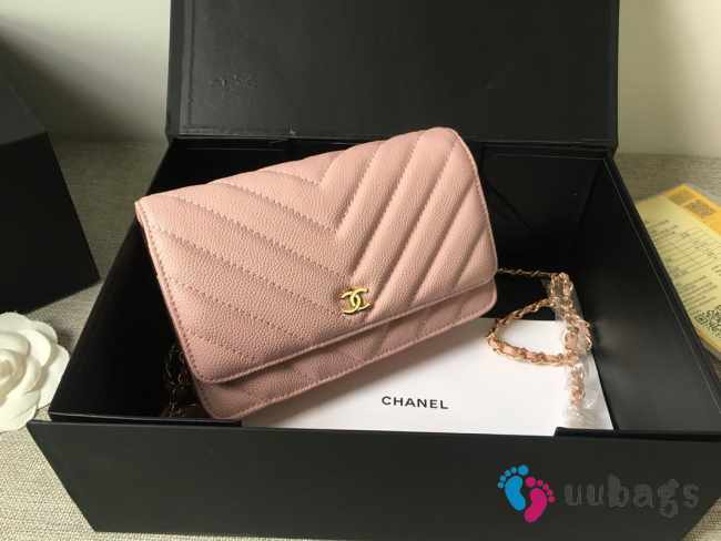 Chanel woc mini bag pink gold chain 33814 19×12.5×4 cm - 1