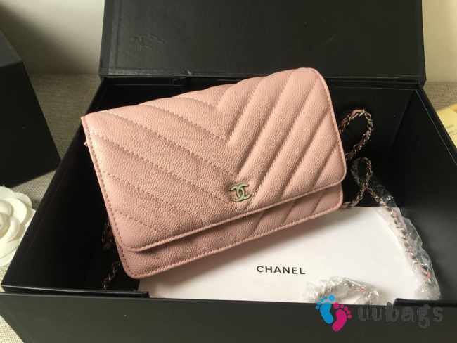 Chanel woc mini bag pink silver chain 33814 19×12.5×4 cm - 1