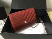 Chanel woc mini bag red gold chain 33814 19×12.5×4 cm - 1