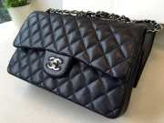 Chanel Flap Bag Caviar black color silver Buckle damond plaid 20cm - 4