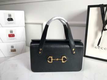 Gucci Horsebit 1955 small top handle bag black 627323 27.5