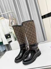 Louis Vuitton high boots patent leather brown monogram - 1