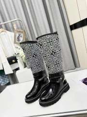 Louis Vuitton high boots patent leather black white monogram - 1