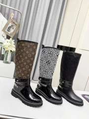 Louis Vuitton high boots calfskin black print - 1