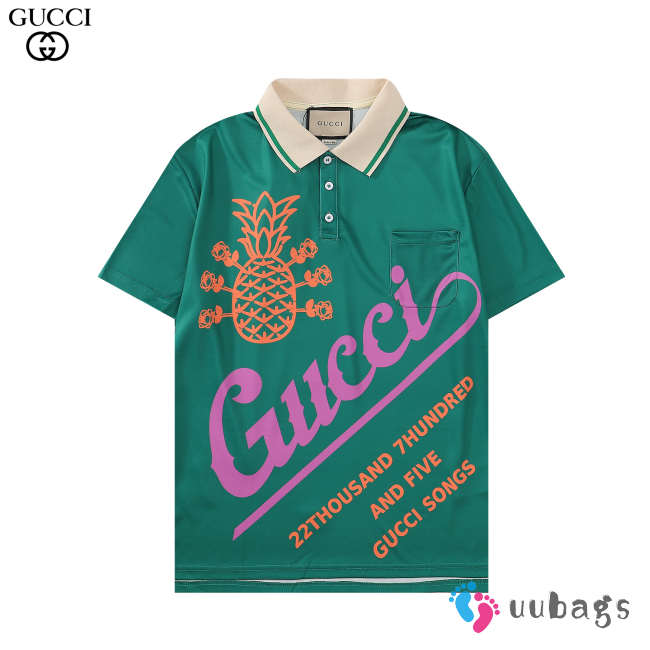 Gucci T shirt pineapple print POLO green M-3XL - 1