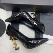 YSL heels Black Patent Leather Gold Heels - 1