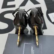 YSL Slip-on patent leather high-heeled sandals gold - 5