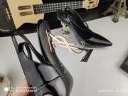 YSL heels black patent leather gold - 3