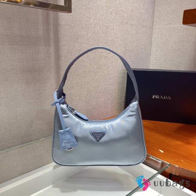 Prada re-edition 2000 nylon mini bag 1NE515 blue 23x13x5cm - 1