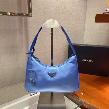 Prada re-edition 2000 nylon mini bag 1NE515 dark blue 23x13x5cm