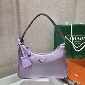 Prada re-edition 2000 nylon mini bag 1NE515 purple 23x13x5cm