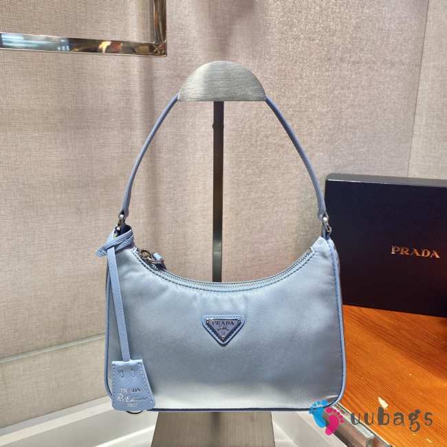 Prada re-edition 2005 nylon mini bag 1NE204 blue 22x12x6cm - 1