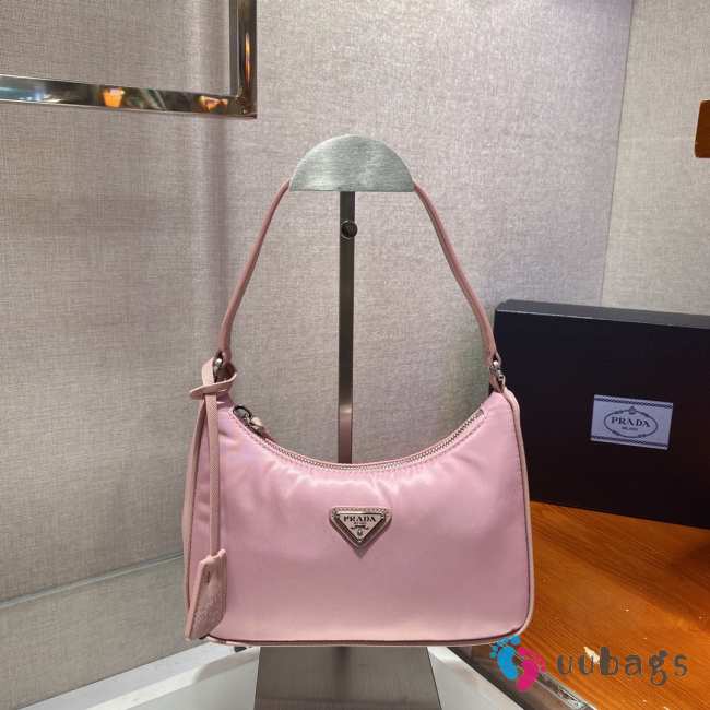 prada re-edition 2005 nylon mini bag 1NE204 pink 22x12x6cm - 1