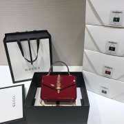 GUCCI Sylvie 1969 patent leather mini top handle bag red 589479 20cm - 1