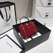 GUCCI Sylvie 1969 patent leather mini top handle bag red 589479 20cm - 4