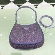 Prada Cleo Axillary bag dark purple crystal 22x18.5x4.5cm - 5