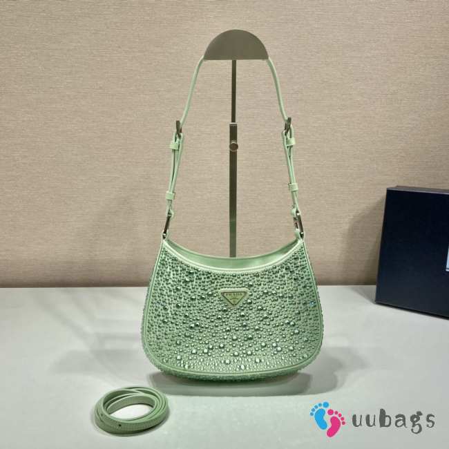 Prada Cleo Axillary bag green crystal 22x18.5x4.5cm - 1