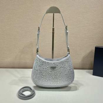 Prada Cleo Axillary bag silver crystal 22x18.5x4.5cm