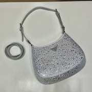 Prada Cleo Axillary bag silver crystal 22x18.5x4.5cm - 5