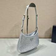 Prada Cleo Axillary bag silver crystal 22x18.5x4.5cm - 4