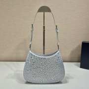 Prada Cleo Axillary bag silver crystal 22x18.5x4.5cm - 3