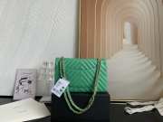 Chanel flap bag lambskin apple green gold chain 25.5cm - 6